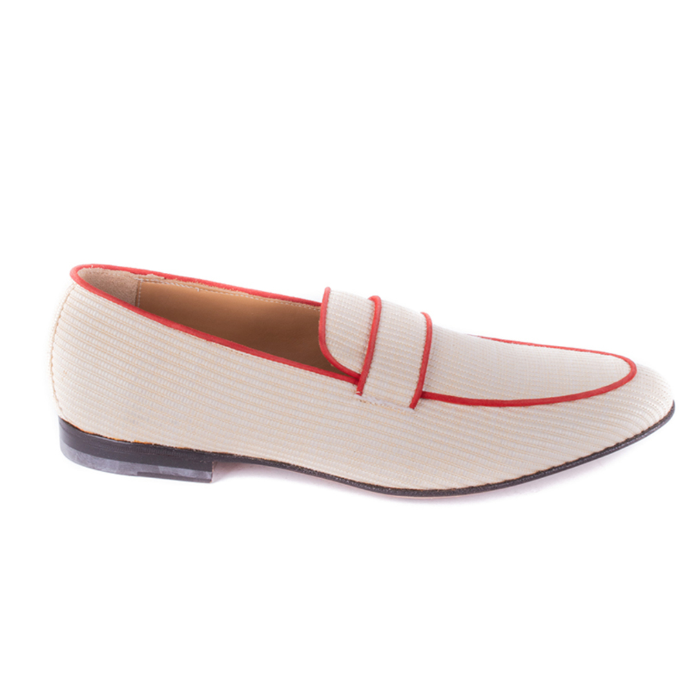 ALBERTO MORETTI ANTIQUE WHITE &AMP; MAROON LOAFERS | MENS SIZE 41,5